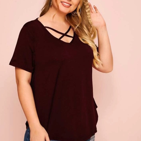 Plus size crisscross blouse Black - Picture 9 of 10